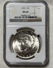 1922-P  S$1 PEACE SILVER DOLLAR NGC MS64