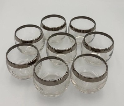 8 Vintage Small Size Dorothy Thorpe Silver Band Roly Poly 2 1/4''x 2 1/2''