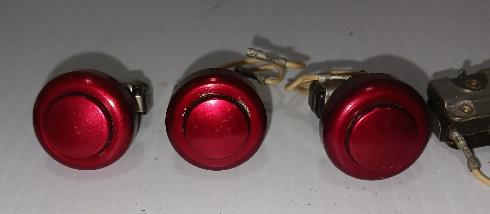 Lot of 3 Honeywell 1PB43 Salvage RED Push Button Momentary Switches +Extra Micro