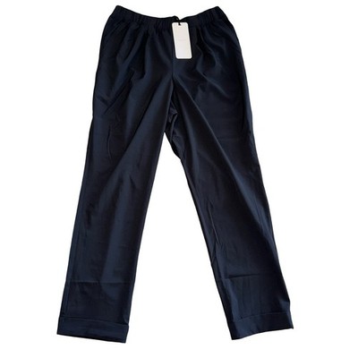 Varley Alana Slim Tapered Cuff Pants Womens Medium Black Stretch Woven High Rise