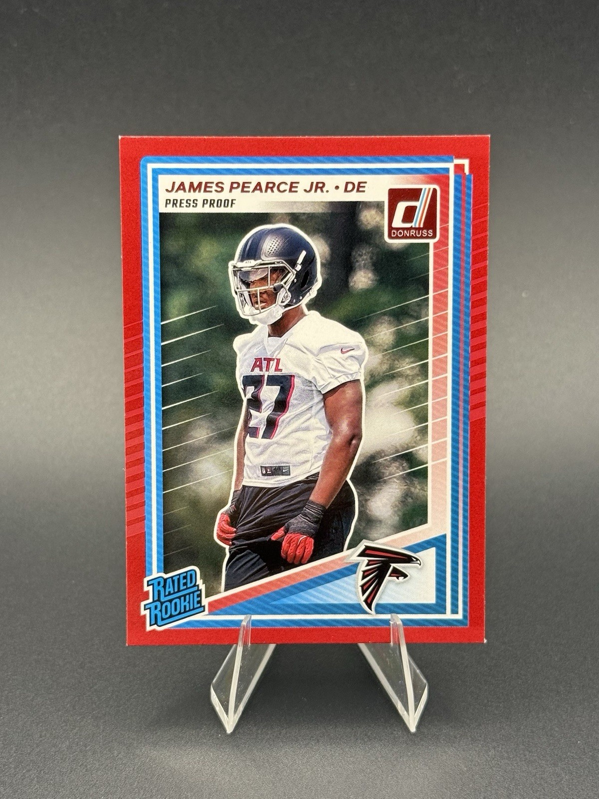 2025 Panini Donruss - Rated Rookie James Pearce Jr. #363 Press Proof Red (RC)