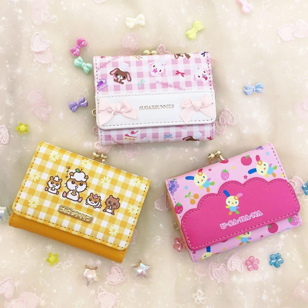 Sanrio Sugar Bunnies Tri Fold Clasp Wallet 2025 Pink Cute Limited