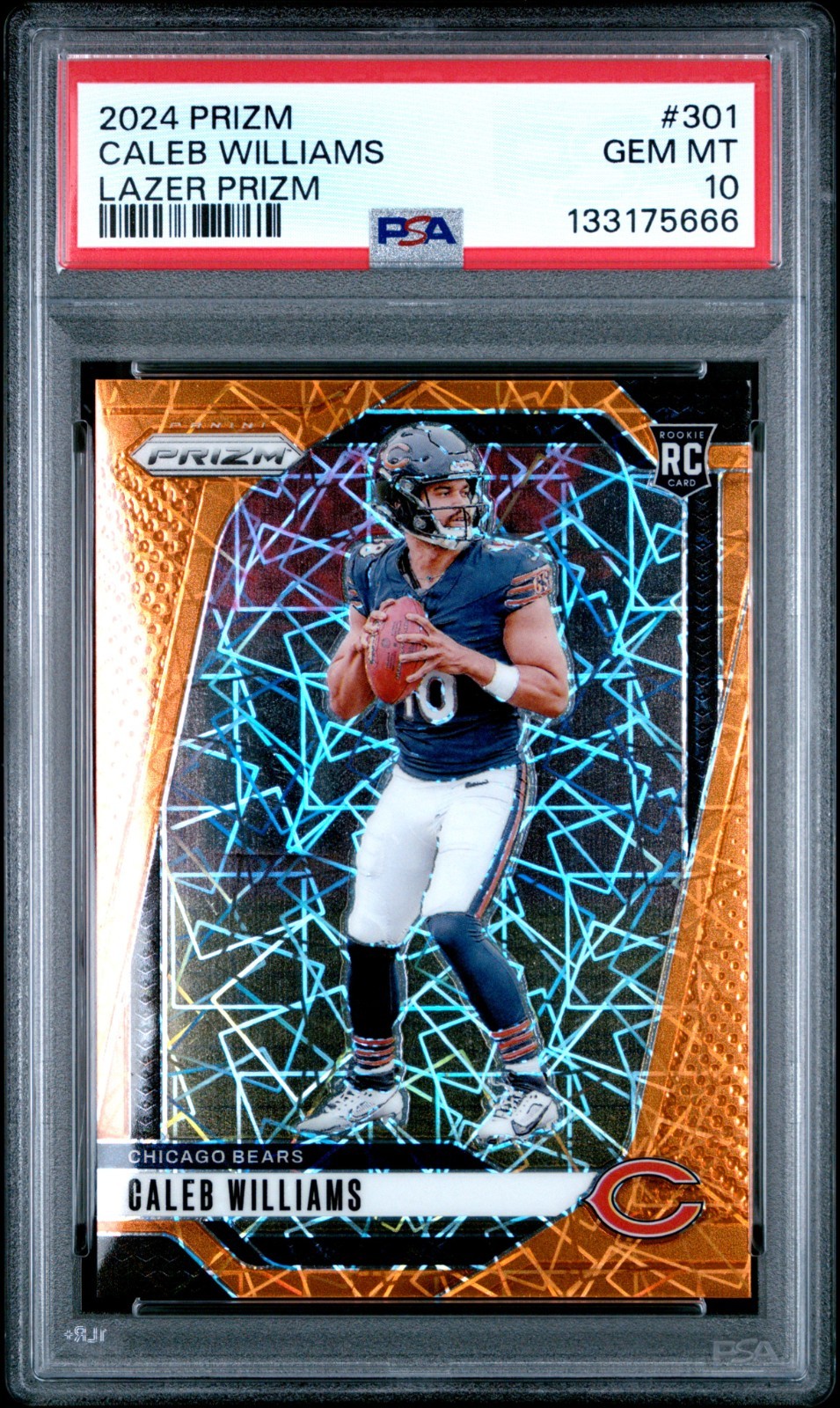 2024 Panini Prizm Caleb Williams #301 Lazer Prizm RC PSA 10 Chicago Bears Rookie