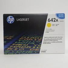 HP 642A CB402A Yellow Toner Cartridge Genuine NEW Sealed Exp. Date Jan. 2022