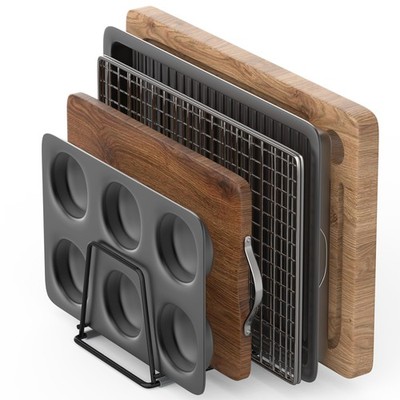 Small Heavy Duty Steel 5Slot Cutting Board Bakeware Organizer Holder Rack