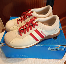Vtg Skechers Somethin' Else Women's Sz 8.5 Tan Red Lace Up Sneakers 3482
