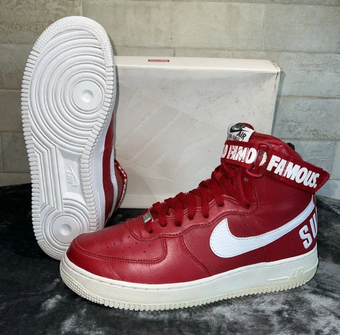 Las mejores ofertas en Nike Supreme x Air Force 1 SP High Red | eBay