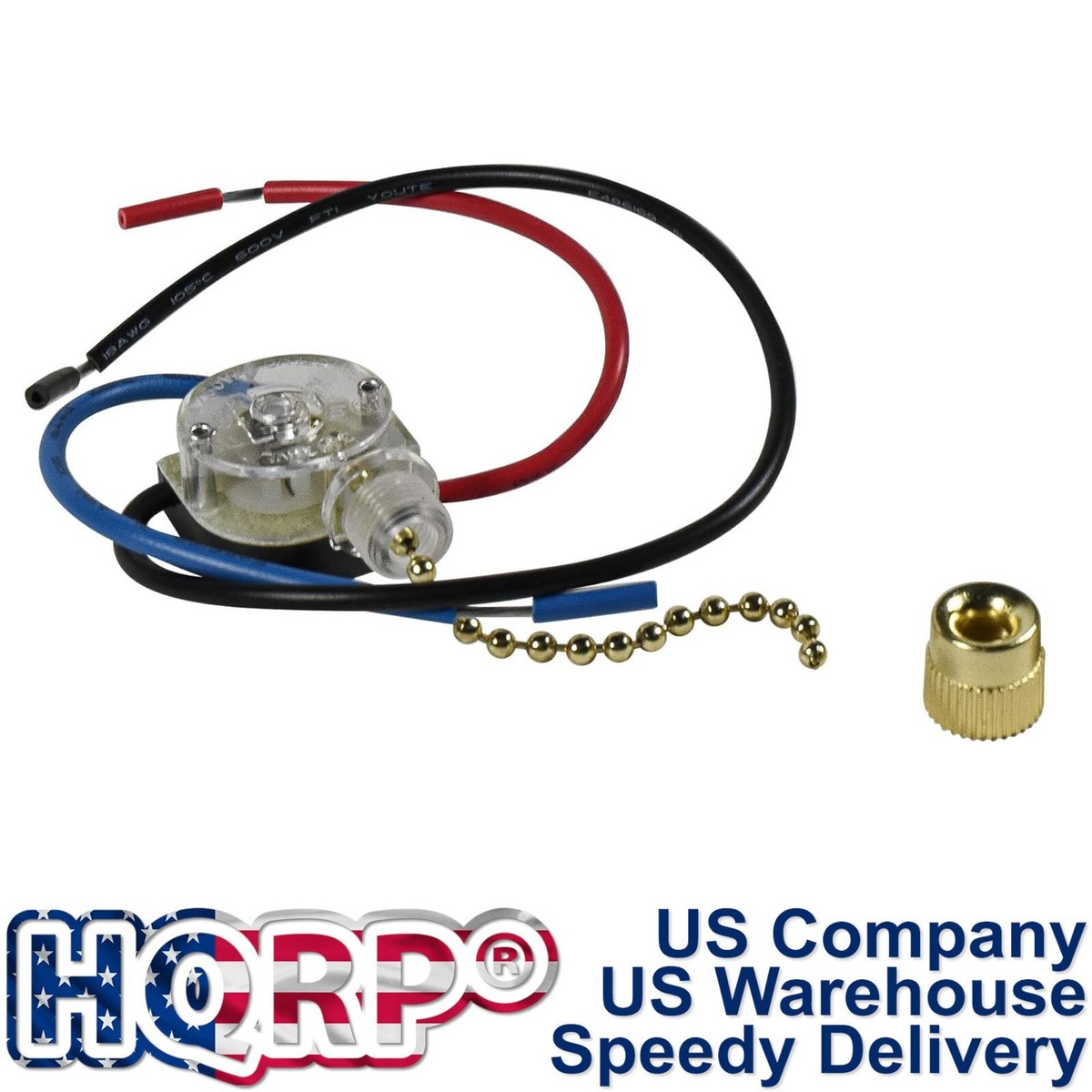 Ceiling Fan Switch for Zing Ear ZE-110 3-Way 3-Wire Pull Chain Fan