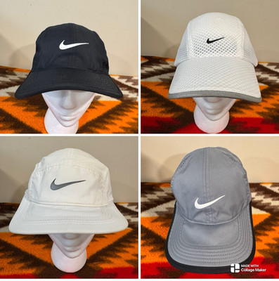 Nike Tailwind Hat Featherlight Panel Cap Lot of 4 Strapback Dri Fit Mesh Running