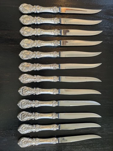 Reed & Barton Frances Sterling Steak Knives – Set of 12 – Matching Set