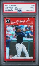 PSA 9 MINT 2023 DONRUSS HOLO RED KEN GRIFFEY JR. #260 /2023 VARIATION 49282 B134