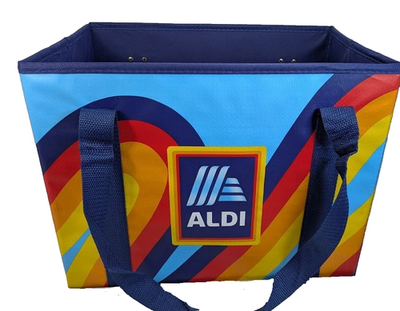 #ad ALDI Collapsible Shopping Bag Box Reusable 14x10x11quot; Blue Navy 1PC $17.80