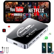 Wireless CarPlay & Auto Adapter - Plug & Play, Dual-Band WiFi, 4K Video Support