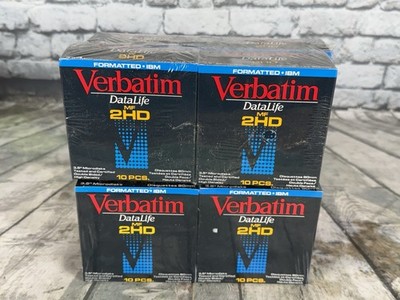 80 Pack Verbatim DataLife High Density MF 2HD 3.5 Microdisks Sealed 2x4×10 packs
