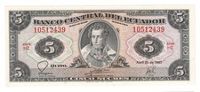 Ecuador 5 Sucres 1983 Banco Central banknote Antonio Jose de Sucre