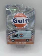 Greenlight Exclusive 2019 Ford Transit Van "Gulf" Light Blue Orange 1/64 Diecast