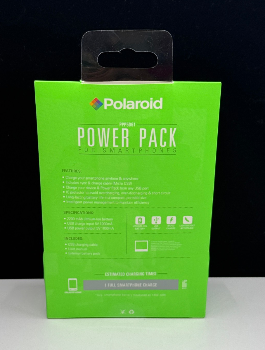 Polaroid PolaSma バッテリー Polaroid Power Pack For Smartphones 2200 mAh One Full