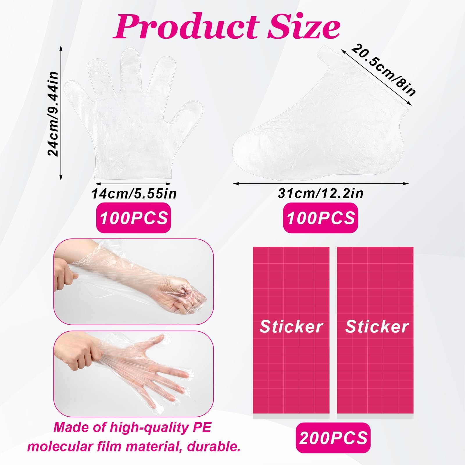 200Pcs Paraffin Wax Liners for Feet and Hand Disposable Paraffin Wax Bath Lin...