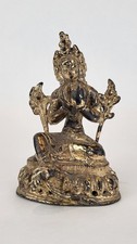 Antike Grüne Tara Buddha Tibet versilbert