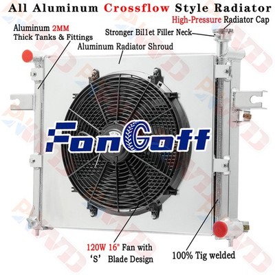 3 Row Radiator Shroud Fan For 2005-2010 Jeep Grand Cherokee/ 06-2010 Commander