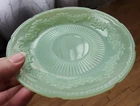 Fire King Jadeite Saucer Floral Pattern Scalloped Edge 6"
