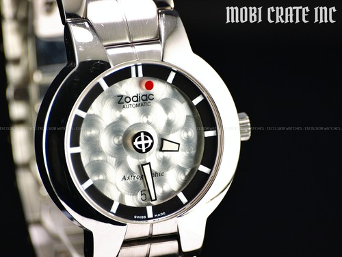 Rare Zodiac  Astrographic Men Mystery Dial Swiss Automatic Silver Dial Watch