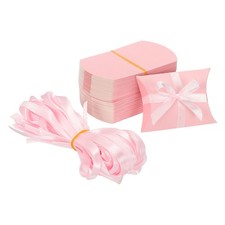100Pcs Small Gift Boxes 3.5x2.5x1 Inch Pillow Candy Boxes Pink 