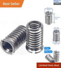 2-Pack 1/4" to 3/8" Durable Stainless Steel Convert Screw Adapter - 16.5mm High