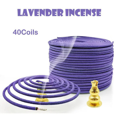 18/40pcs Lavender Aromatherapy Coils Long-Lasting Fragrance for Relaxation - NEW