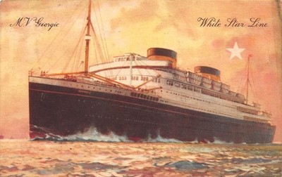 Postkarte M.V. Georgic White Star Line Liner Ship C1932