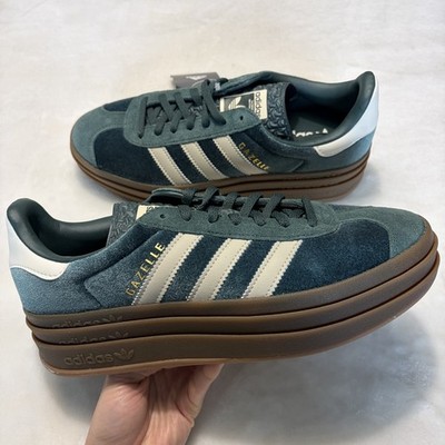 NEW Adidas Gazelle Bold Mineral Green Velvet WOMEN'S - IG4391