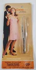 Vintage Gem Diagonal Tip Tweezers 1967 Sure Grip R-40TD Sealed