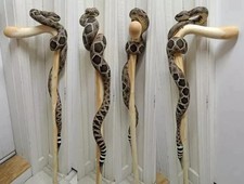 wooden walking stick hand carved snake wooden walking cane
