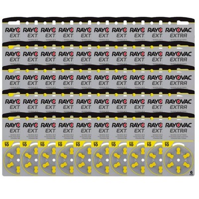 300x Rayovac Extra Advanced Hearing Aid Batteries Size 10 PR70 1.45V Zinc Air