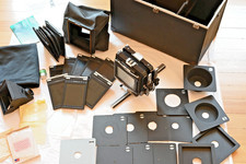 Arca Swiss 4x5 kit w/ many many extras: 2 xtra bllws, 8 flm hldrs, 13 lens bds