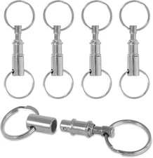 Super Z Outlet Pull-Apart Silver Key Ring Easy Detach Double Spring Split... 