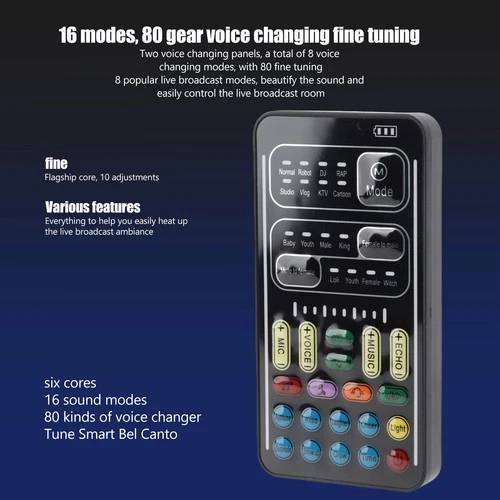 I9 Voice Changer Set Multifunction Recording Mini Sound Card for Game Anchor 