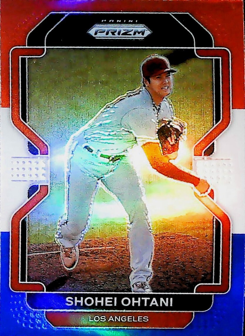 2022 Panini Prizm Red White Blue Refractor #41 Shohei Ohtani Los