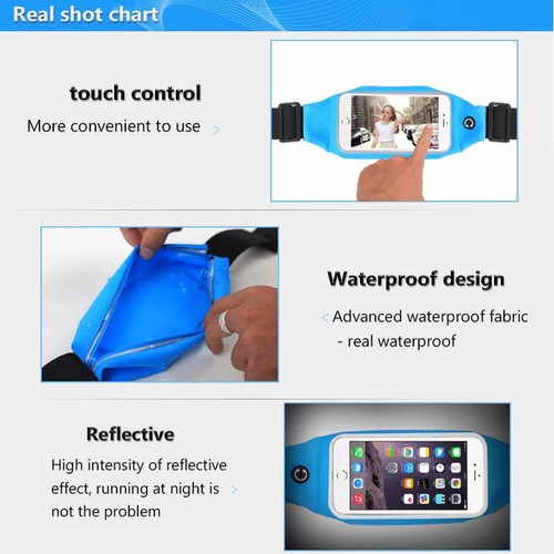 Sports waist Belt Mobile Phone Holder Running Bag Gym Travel Waist Band Exercise - Zdjęcie 11 z 15