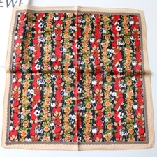 100% Silk Scarf Women Floral Tomato Vegetable Kerchief Small Square Bandana 53cm