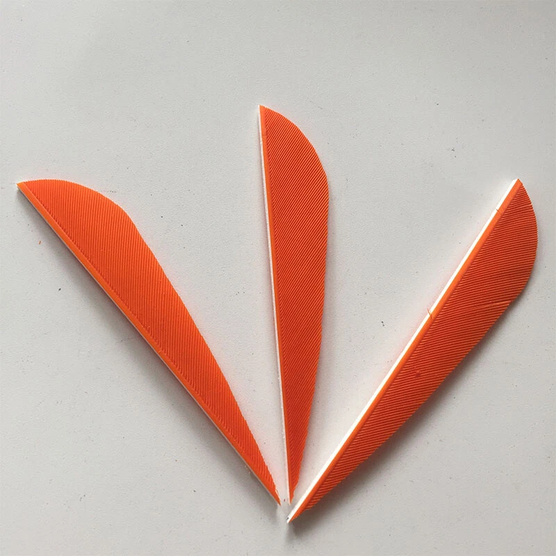 50PCS 3inch Orange Parabolic Fletches Feathers Fletching RW LW - Image 4 of 4