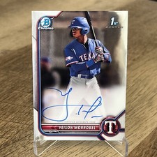 2022 Bowman Chrome Yeison Morrobel 1st Prospect Auto #CPA-YML - Texas Rangers