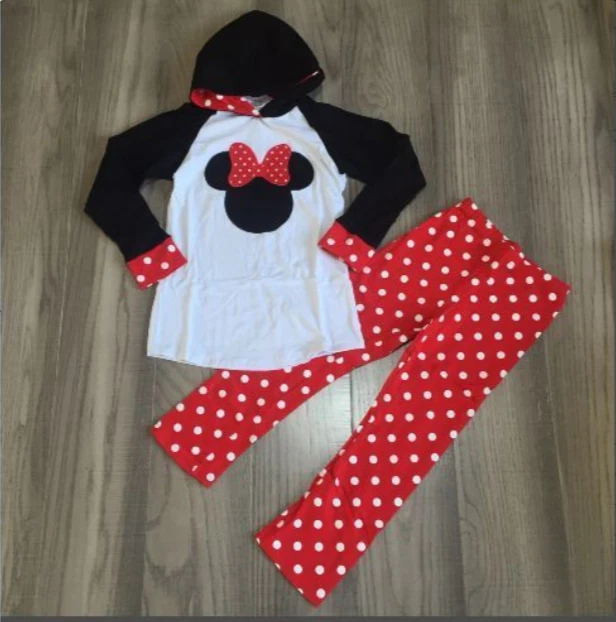 NEW Boutique Minnie Mouse Hooded Track Suit Girls Outfit Set