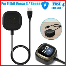 Magnetic USB Charger Cable Charging Dock For Fitbit Versa 3 / Sense Smart Watch