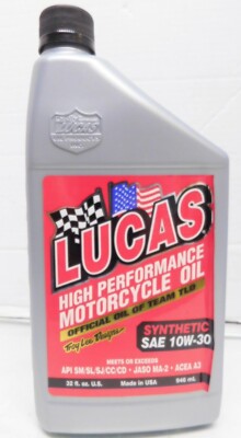 Lucas Oil High Performance Synthetic 10W-30 Motorcycle Oil ,32 fl. oz