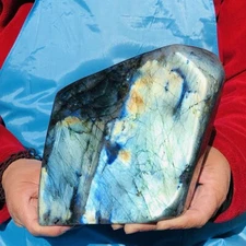 5.72LB Natural Labrador Moonstone Quartz Crystal Free Form Mineral Specimen 2940