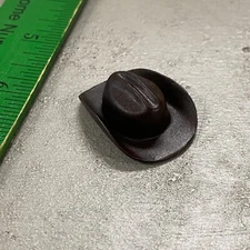 SU-RBH-BRN: 1/12 scale Dark Brown Cowboy Fedora Hat for 6" ~ 7" action figures