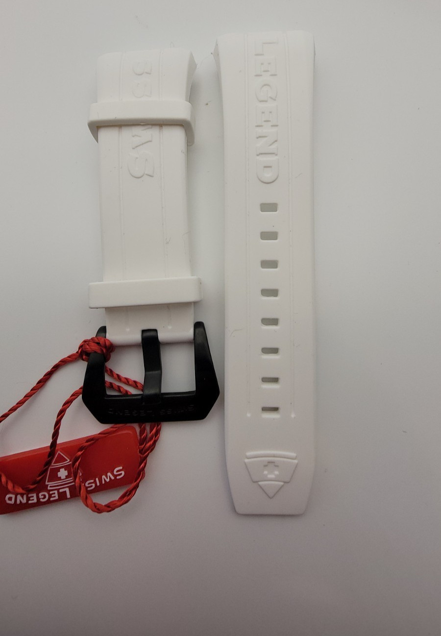 Swiss Legend Trimix Watch Strap Band Silicone White