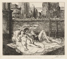 JOHN SLOAN : Sunbathers on the Roof : Archival Art Print