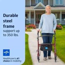 Medline Steel Folding Rollator Walker - MDS86850ESKD